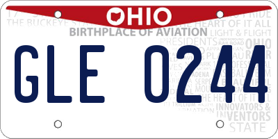 OH license plate GLE0244