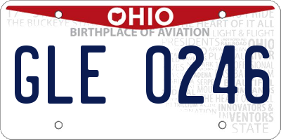 OH license plate GLE0246