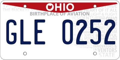 OH license plate GLE0252