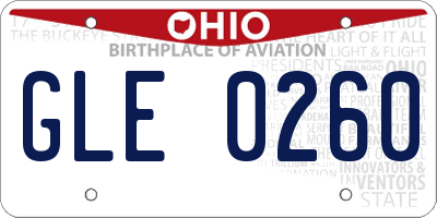 OH license plate GLE0260