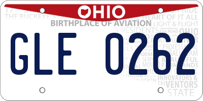 OH license plate GLE0262