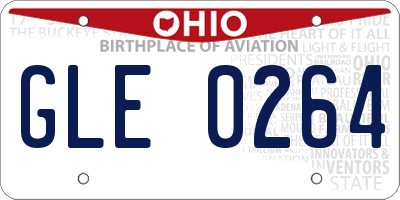 OH license plate GLE0264