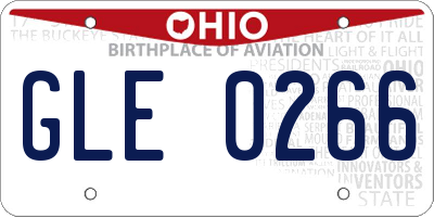 OH license plate GLE0266