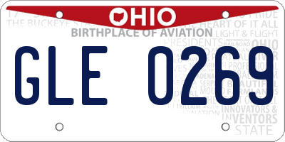 OH license plate GLE0269