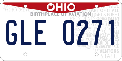 OH license plate GLE0271