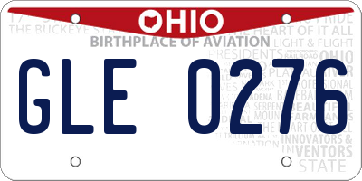 OH license plate GLE0276