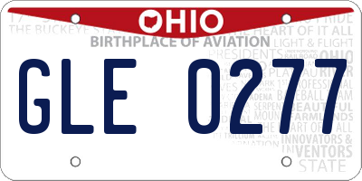 OH license plate GLE0277