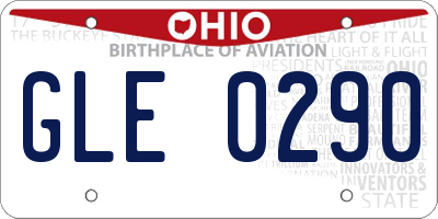 OH license plate GLE0290