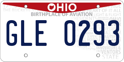 OH license plate GLE0293