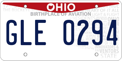 OH license plate GLE0294