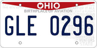 OH license plate GLE0296