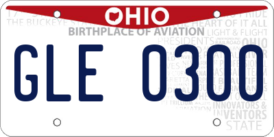 OH license plate GLE0300