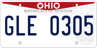 OH license plate GLE0305