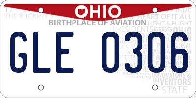OH license plate GLE0306