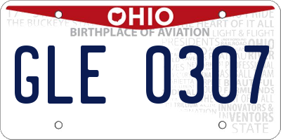 OH license plate GLE0307