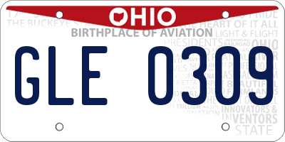 OH license plate GLE0309