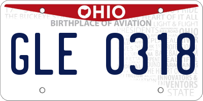 OH license plate GLE0318