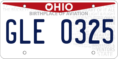 OH license plate GLE0325