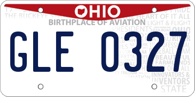 OH license plate GLE0327