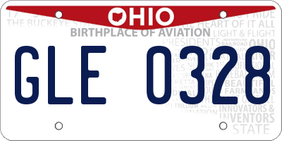 OH license plate GLE0328