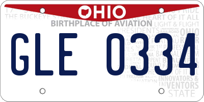 OH license plate GLE0334