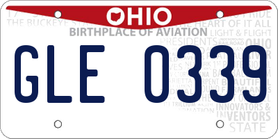 OH license plate GLE0339