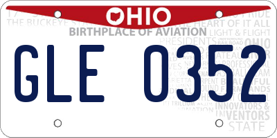 OH license plate GLE0352