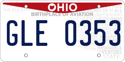 OH license plate GLE0353