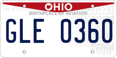 OH license plate GLE0360