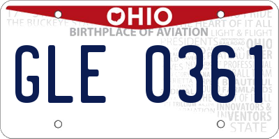 OH license plate GLE0361
