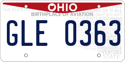 OH license plate GLE0363