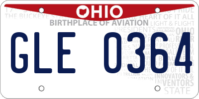 OH license plate GLE0364