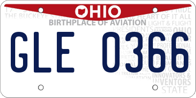 OH license plate GLE0366