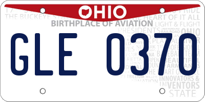 OH license plate GLE0370