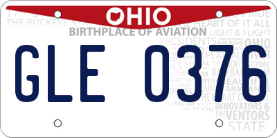OH license plate GLE0376