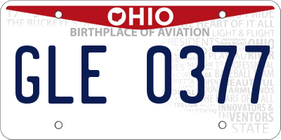 OH license plate GLE0377