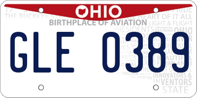 OH license plate GLE0389