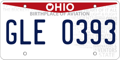 OH license plate GLE0393