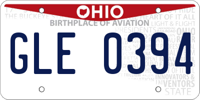 OH license plate GLE0394