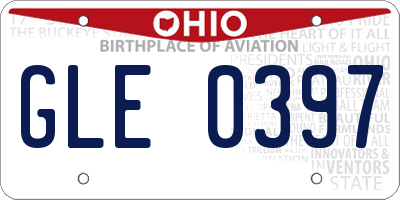 OH license plate GLE0397