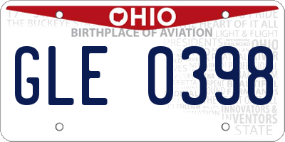 OH license plate GLE0398