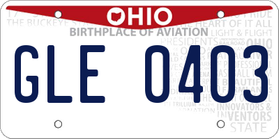 OH license plate GLE0403