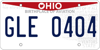 OH license plate GLE0404