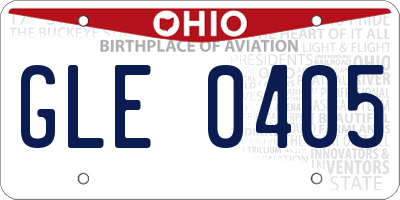 OH license plate GLE0405