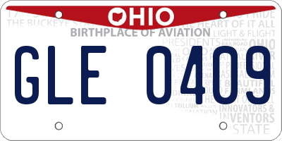 OH license plate GLE0409