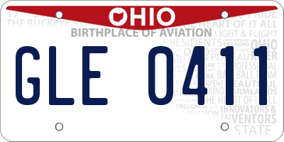 OH license plate GLE0411