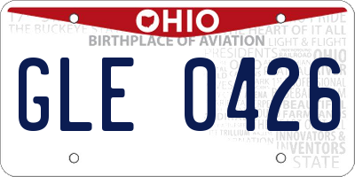 OH license plate GLE0426