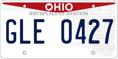 OH license plate GLE0427