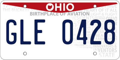 OH license plate GLE0428