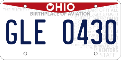 OH license plate GLE0430